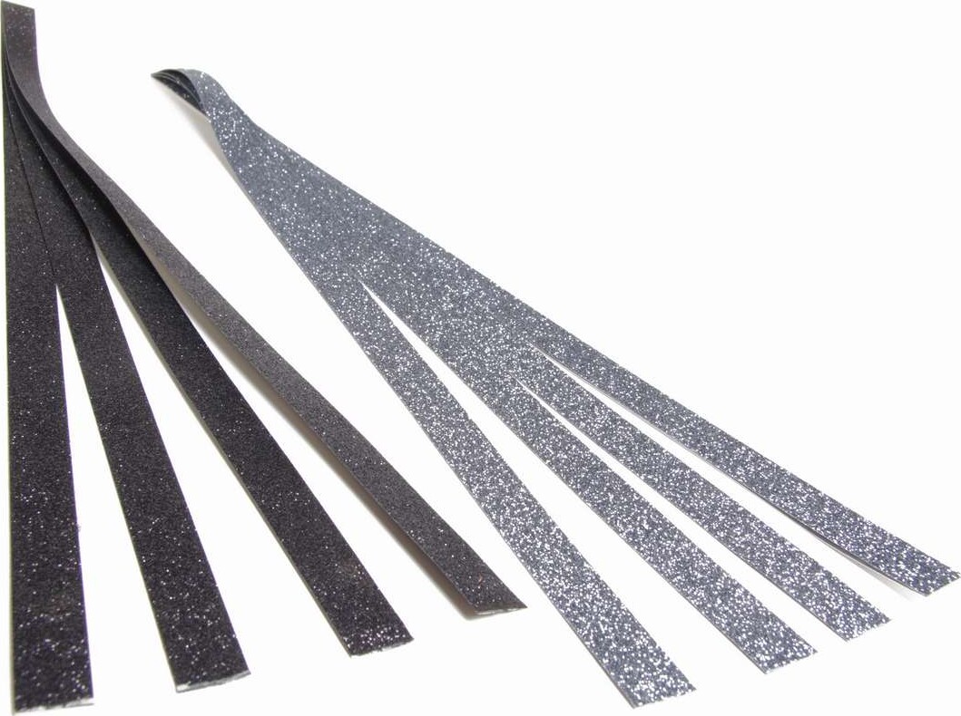 Stjernestrimler Mglitter Sortsølv 15X420Mm 8Stk - Syrefri