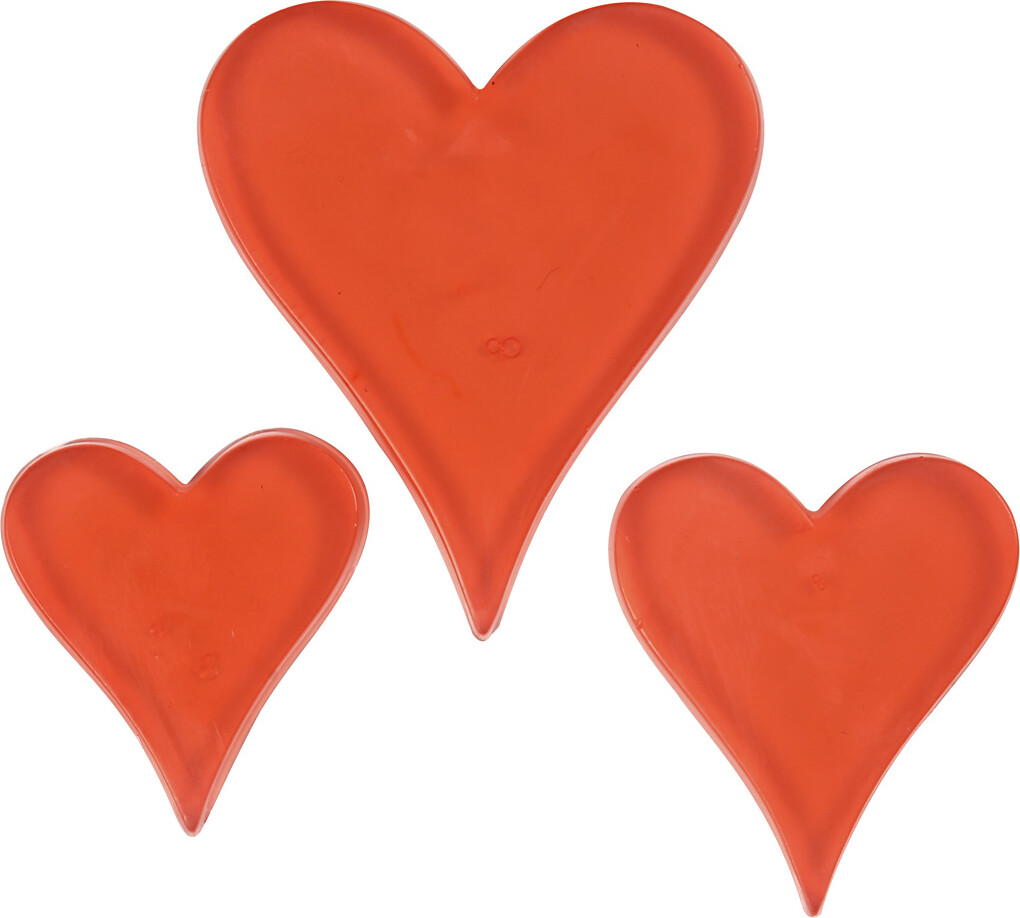 Støbeform - Hjerte - H 6 8 10 Cm - D 9 Mm - Str 14 9X22 Cm - 1 Stk