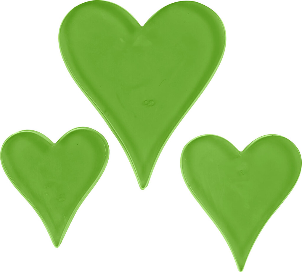 Støbeform - Hjerte - H 6 8 10 Cm - D 9 Mm - Str 14 9X22 Cm - 1 Stk