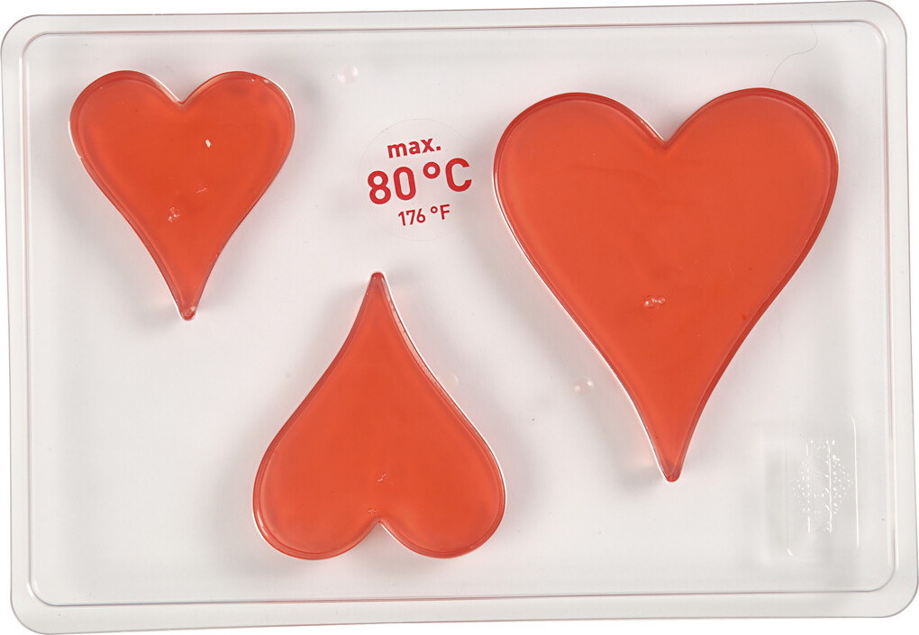 Støbeform - Hjerte - H 6 8 10 Cm - D 9 Mm - Str 14 9X22 Cm - 1 Stk