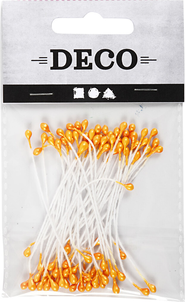 Støvdragere - L 6 4 Cm - Ø 2 Mm - Orange Metallic - 100 Stk