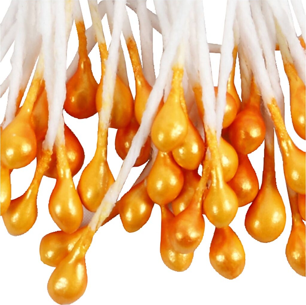 Støvdragere - L 6 4 Cm - Ø 2 Mm - Orange Metallic - 100 Stk