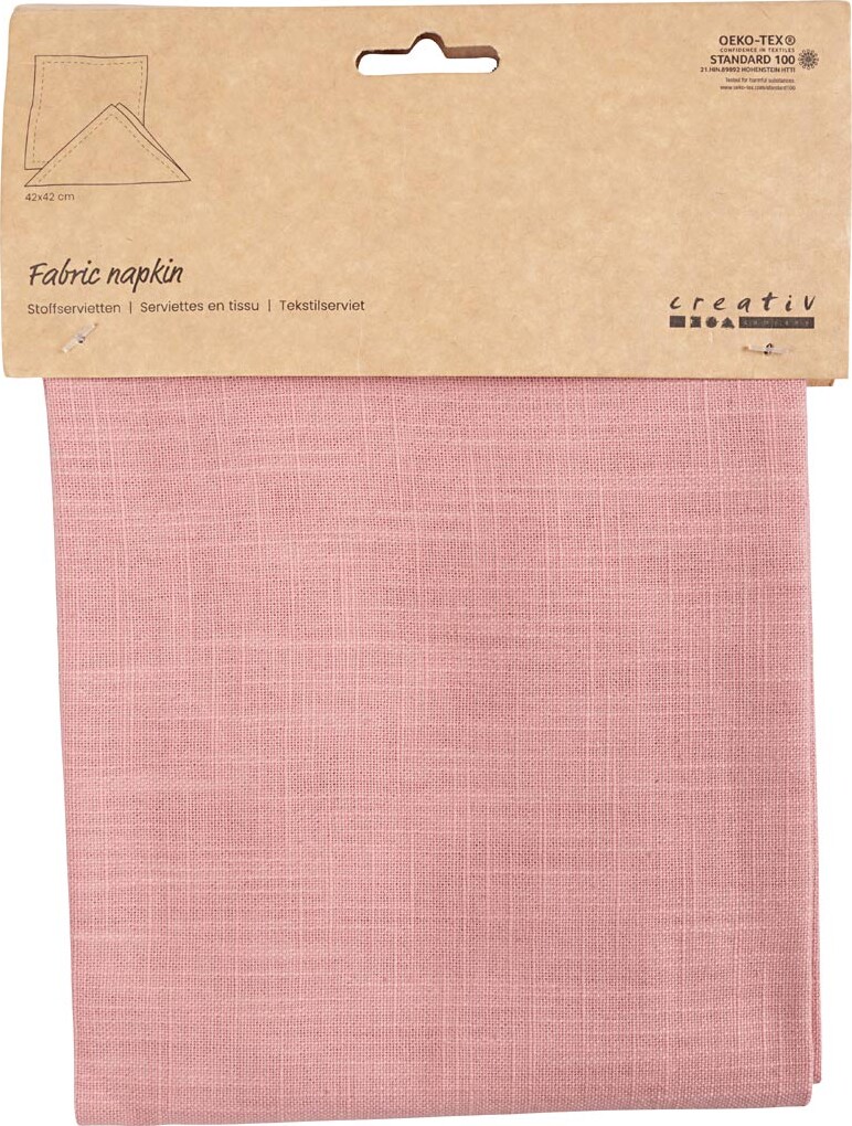 Stofserviet - Str 42X42 Cm - 185 G - Rosa - 2 Stk