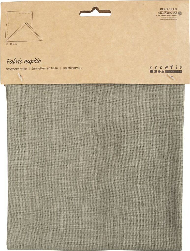 Stofserviet - Str 42X42 Cm - 185 G - Støvet Grøn - 2 Stk