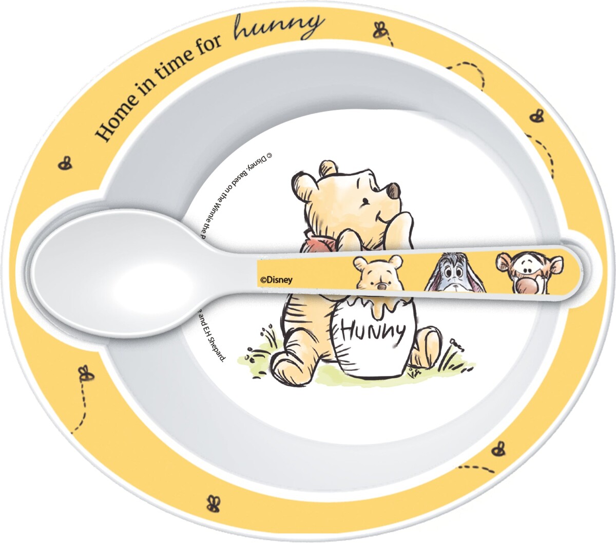 Stor - Baby 2-Stk Sæt - Skål Ske Peter Plys