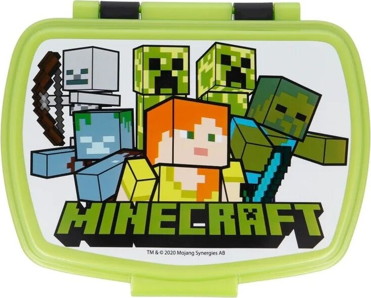 Minecraft - Madkasse Til Børn - Grøn Sort