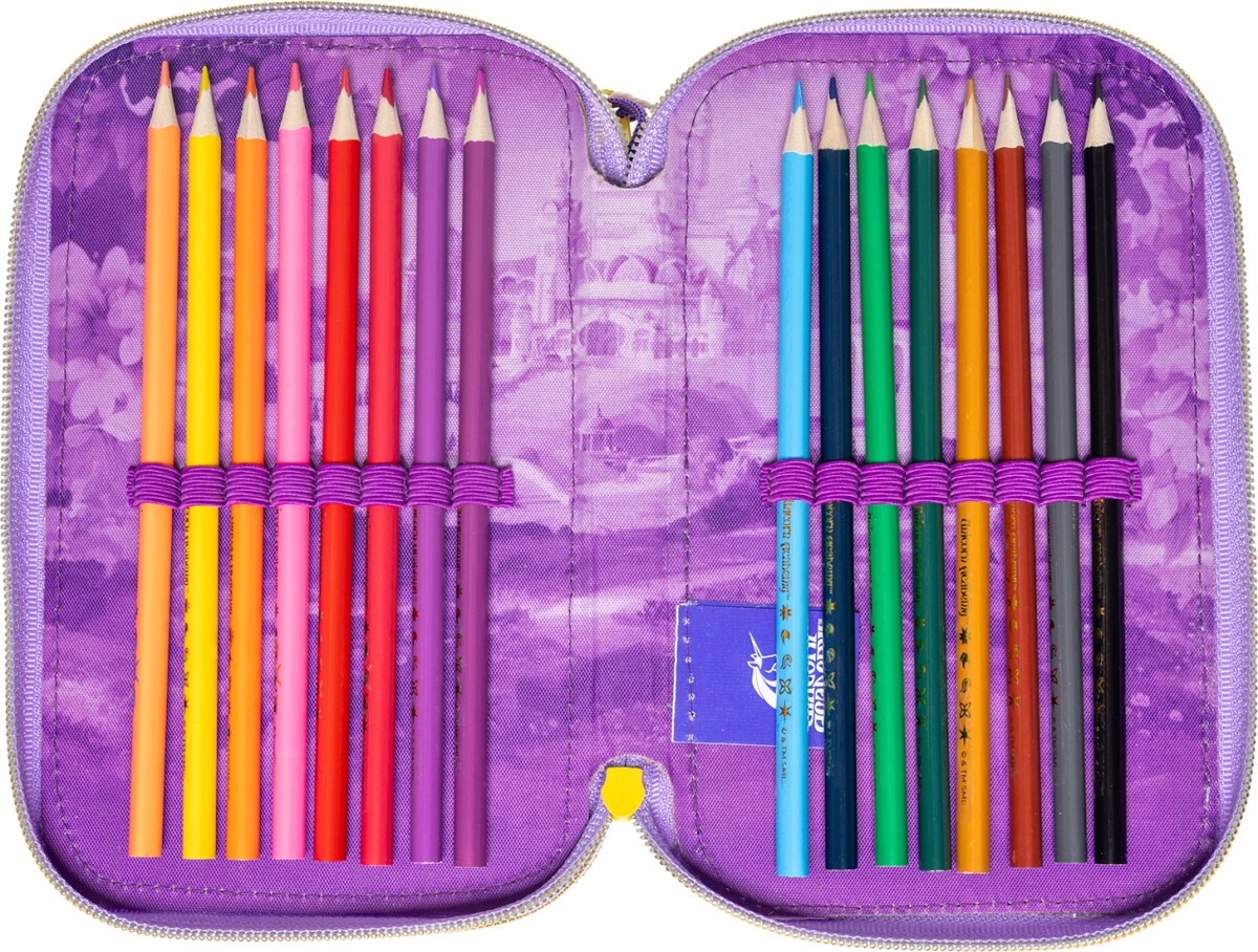 Stor - Unicorn Academy - Fyldt Dobbelt Penalhus - 195 X 125 X 5 Cm