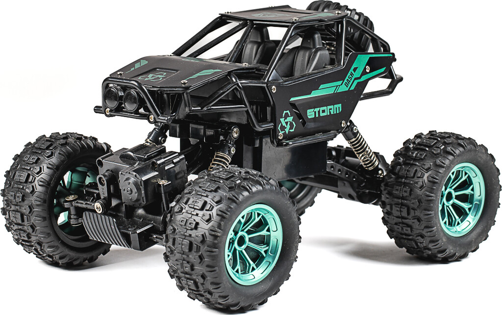 Tec-Toy - Storm Crawler - Rc Fjernstyret Offroad Bil - 15 Kmt - Grøn