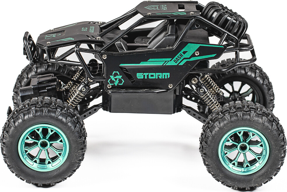 Tec-Toy - Storm Crawler - Rc Fjernstyret Offroad Bil - 15 Kmt - Grøn