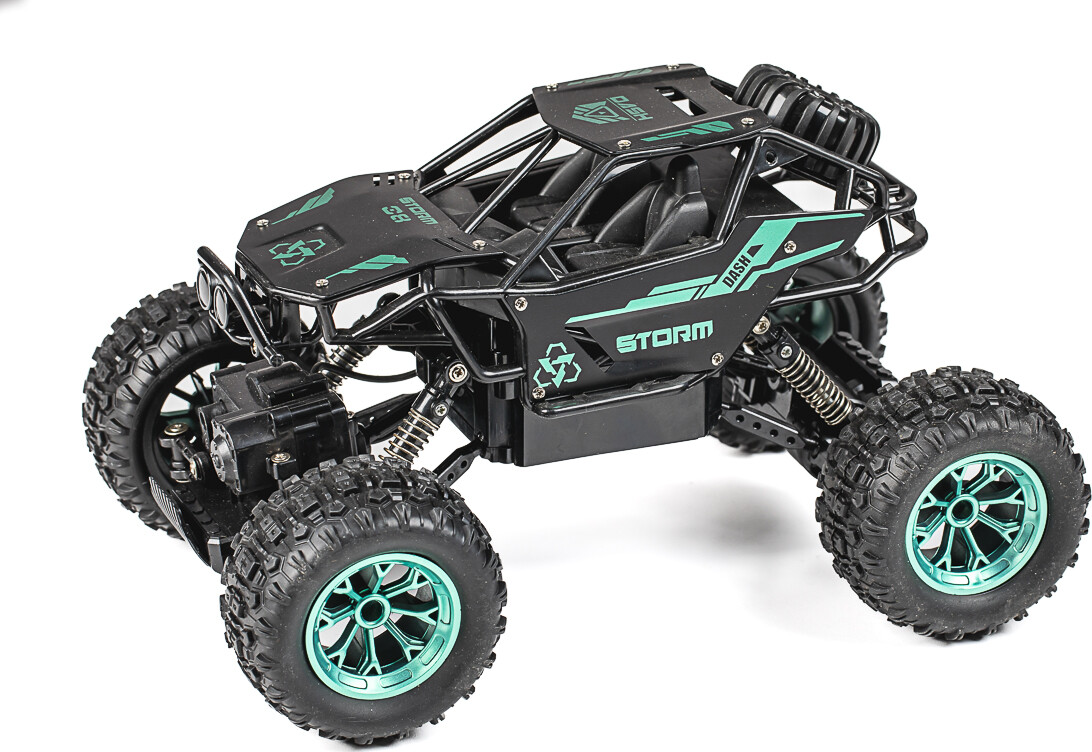 Tec-Toy - Storm Crawler - Rc Fjernstyret Offroad Bil - 15 Kmt - Grøn