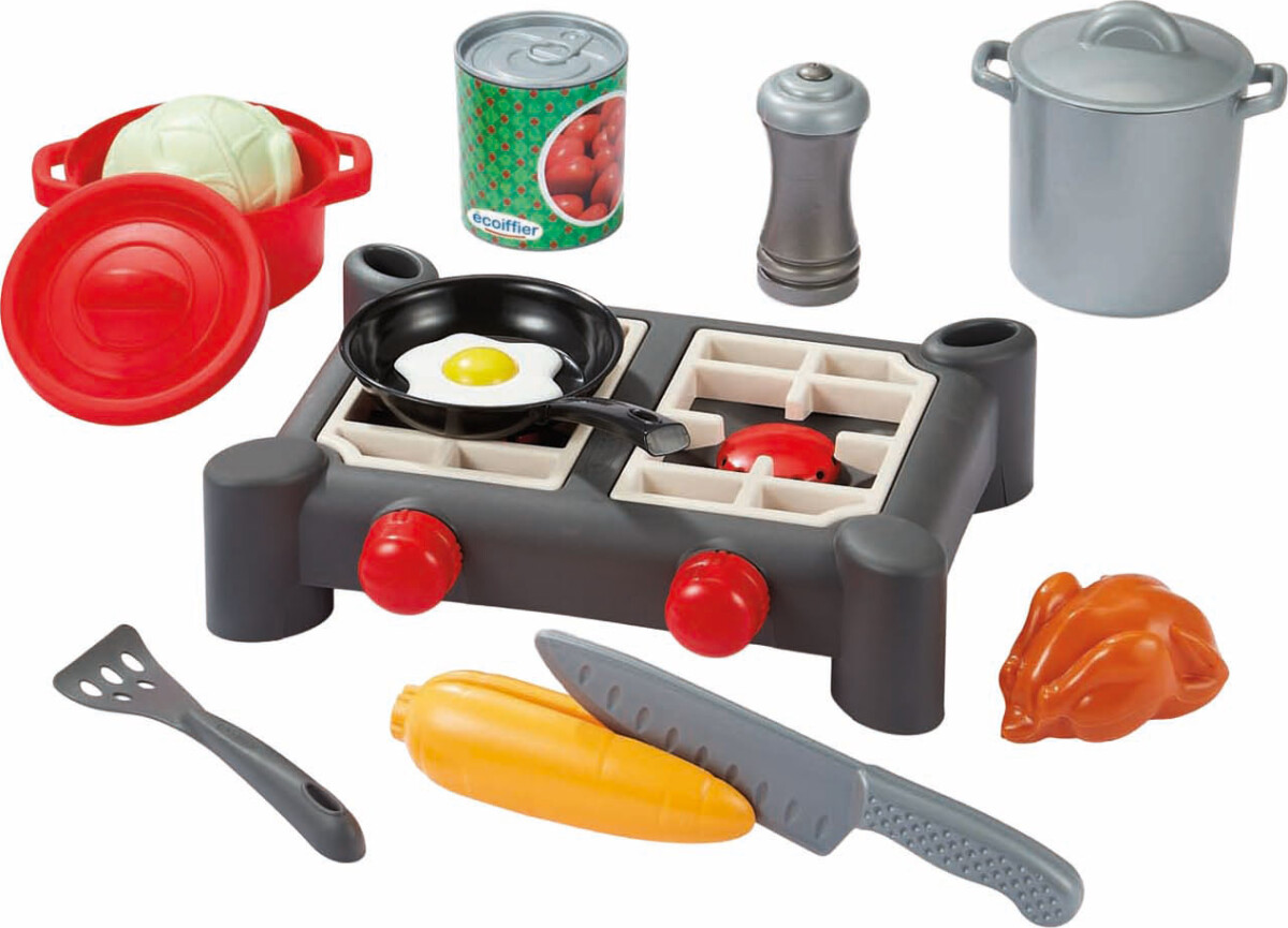 Kogeplade Legemad Sæt I Plastik - 14 Dele - Ecoiffier - 100 Chef
