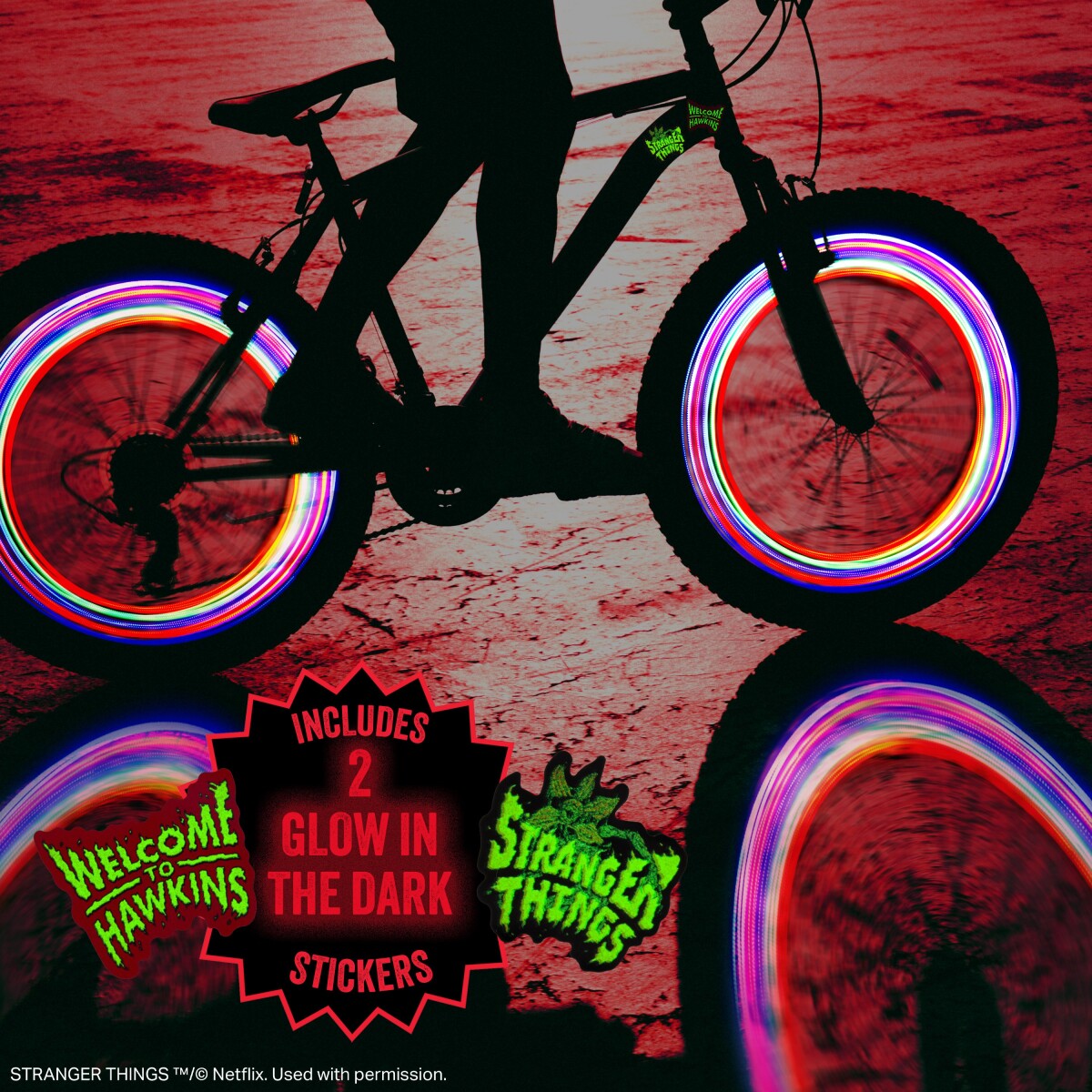 Stranger Things 5 Led Bike Lights And Stickers