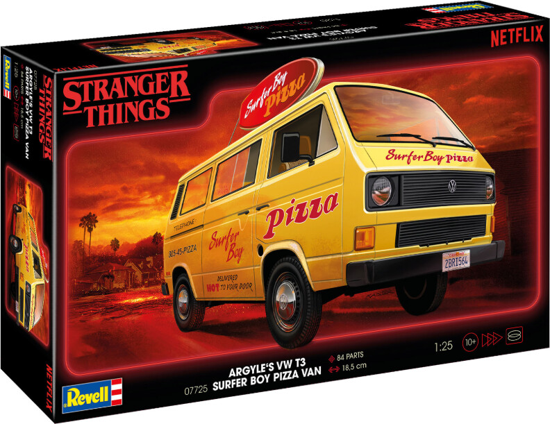 Revell - Stranger Things Vw T3 Bus Surfer Boy Pizza Van - 1 25 - 07725