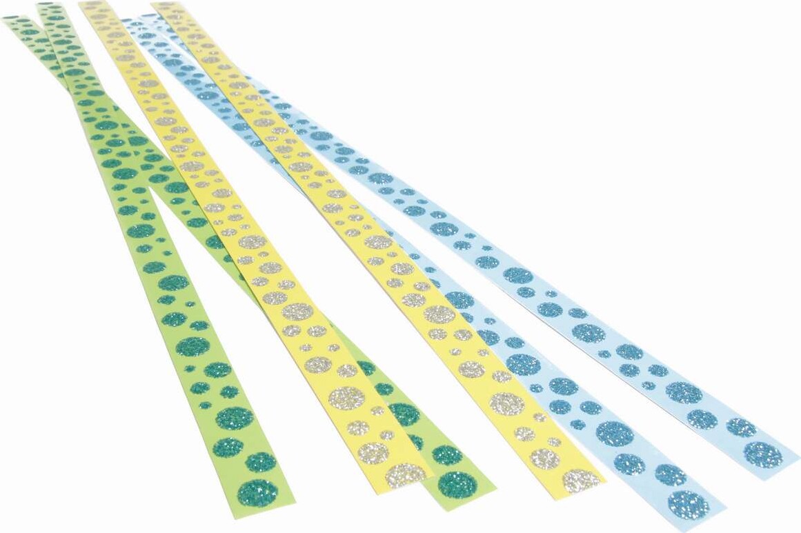 Strimler Selvklæbende Grøngulblå 15X420Mm 6Stk - Syrefri