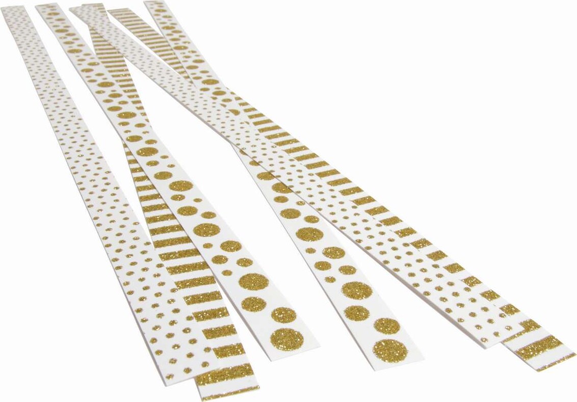 Strimler Selvklæbende Guld Motiver 15X420Mm 6Stk - Syrefri