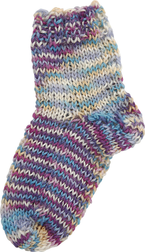 Strømpegarn Med Mønster - L 200 M - Lilla Pink Harmoni - 50 G