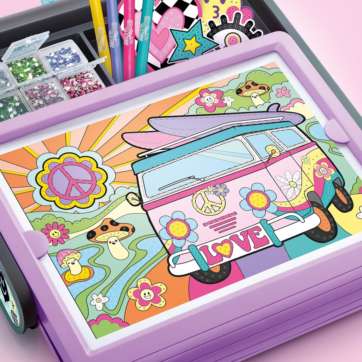 Style 4 Ever - Diamond Art 3-I-1 Etui Med Led-Lys