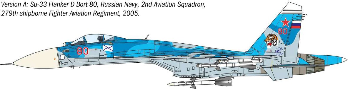 Italeri - Su-33 Sea Flanker-D Model Fly Byggesæt - 0197
