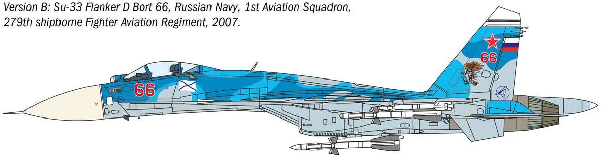 Italeri - Su-33 Sea Flanker-D Model Fly Byggesæt - 0197