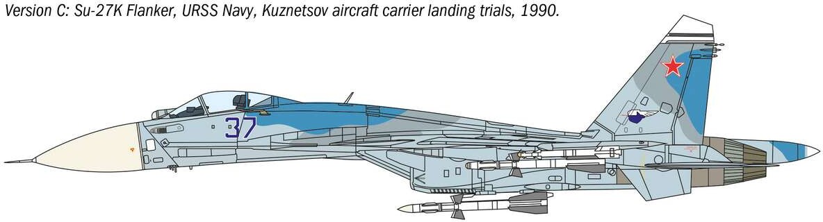 Italeri - Su-33 Sea Flanker-D Model Fly Byggesæt - 0197