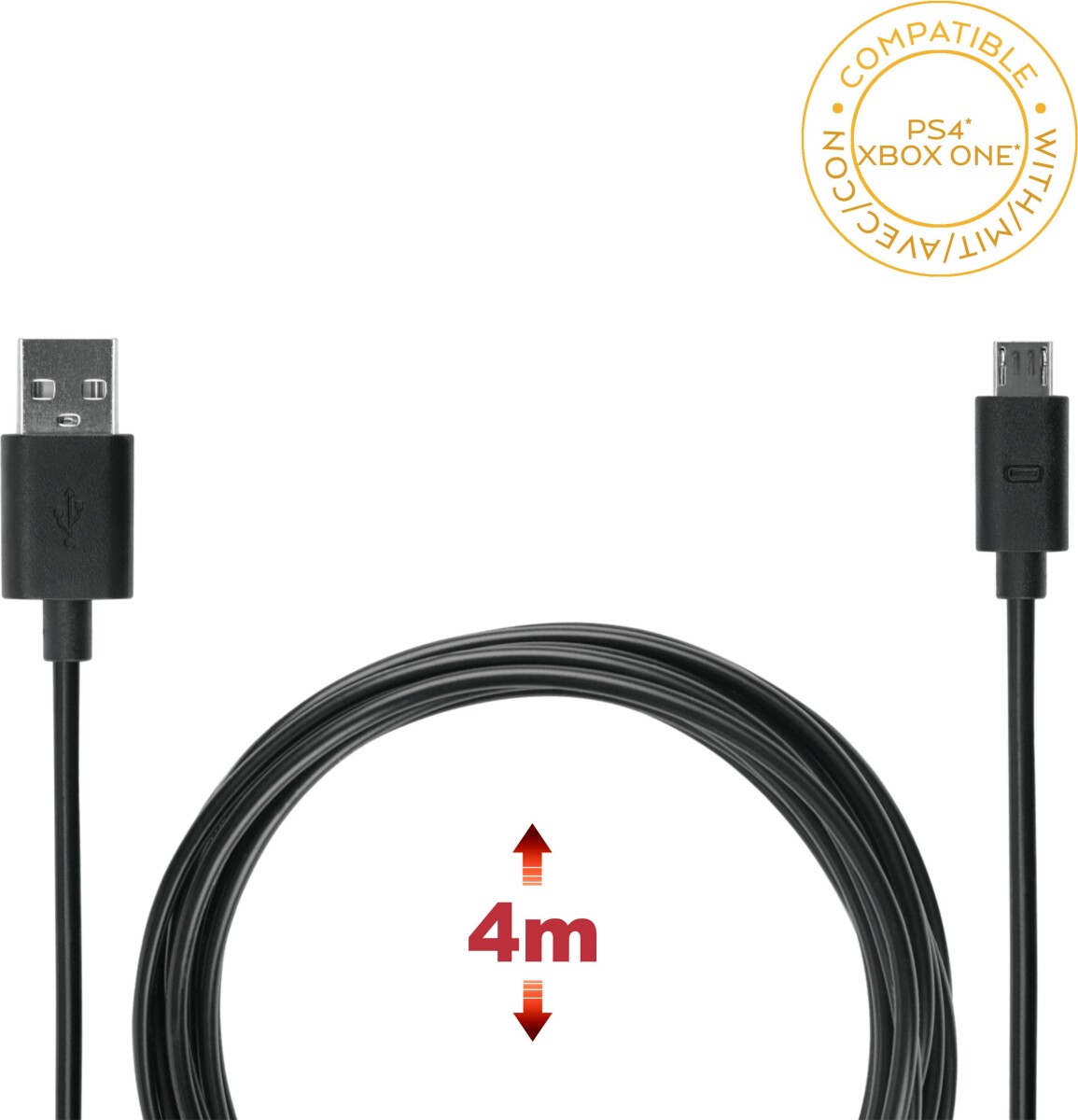 Subsonic Charge Play Cable Xxl Usbmicro-Usb - Ps4 Xbox One 4M