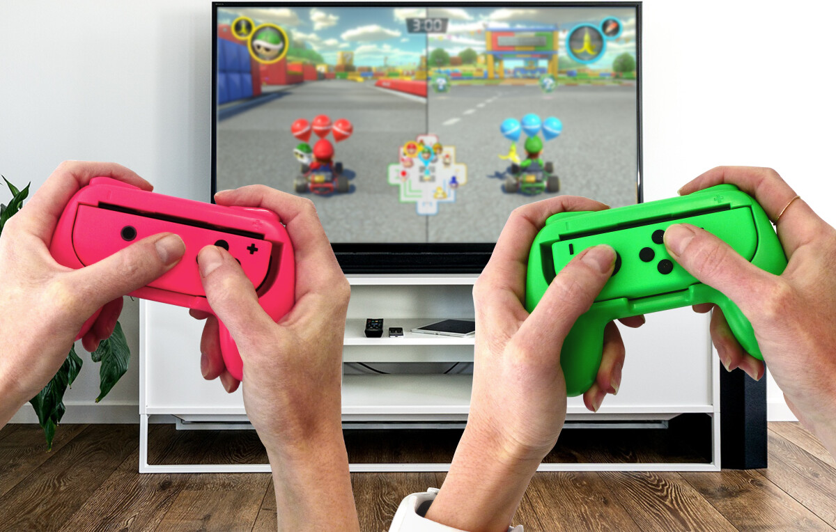 Subsonic Duo Control Grip Colorz - Pink Green Switch Switch Lite Switch