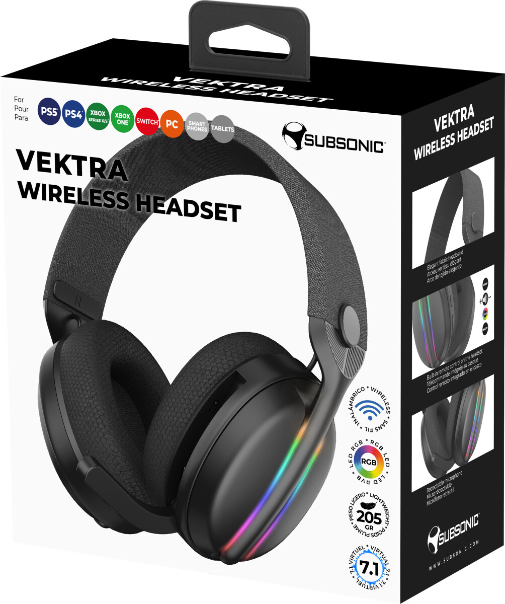 Subsonic Wireless Headset All Platforms Led 71 Multi