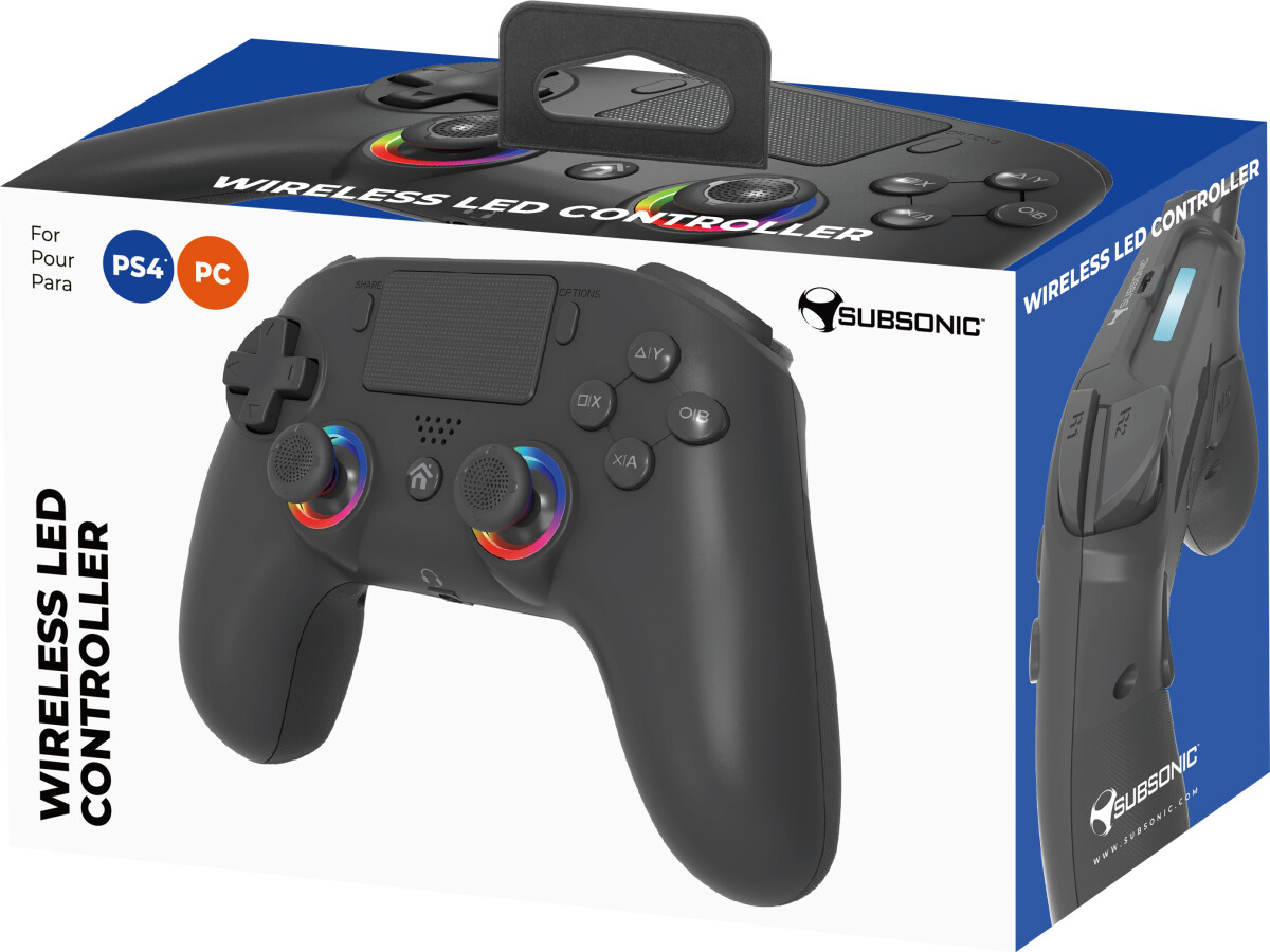Subsonic Wireless Led Controller Ps4 Black - Ps4Pc