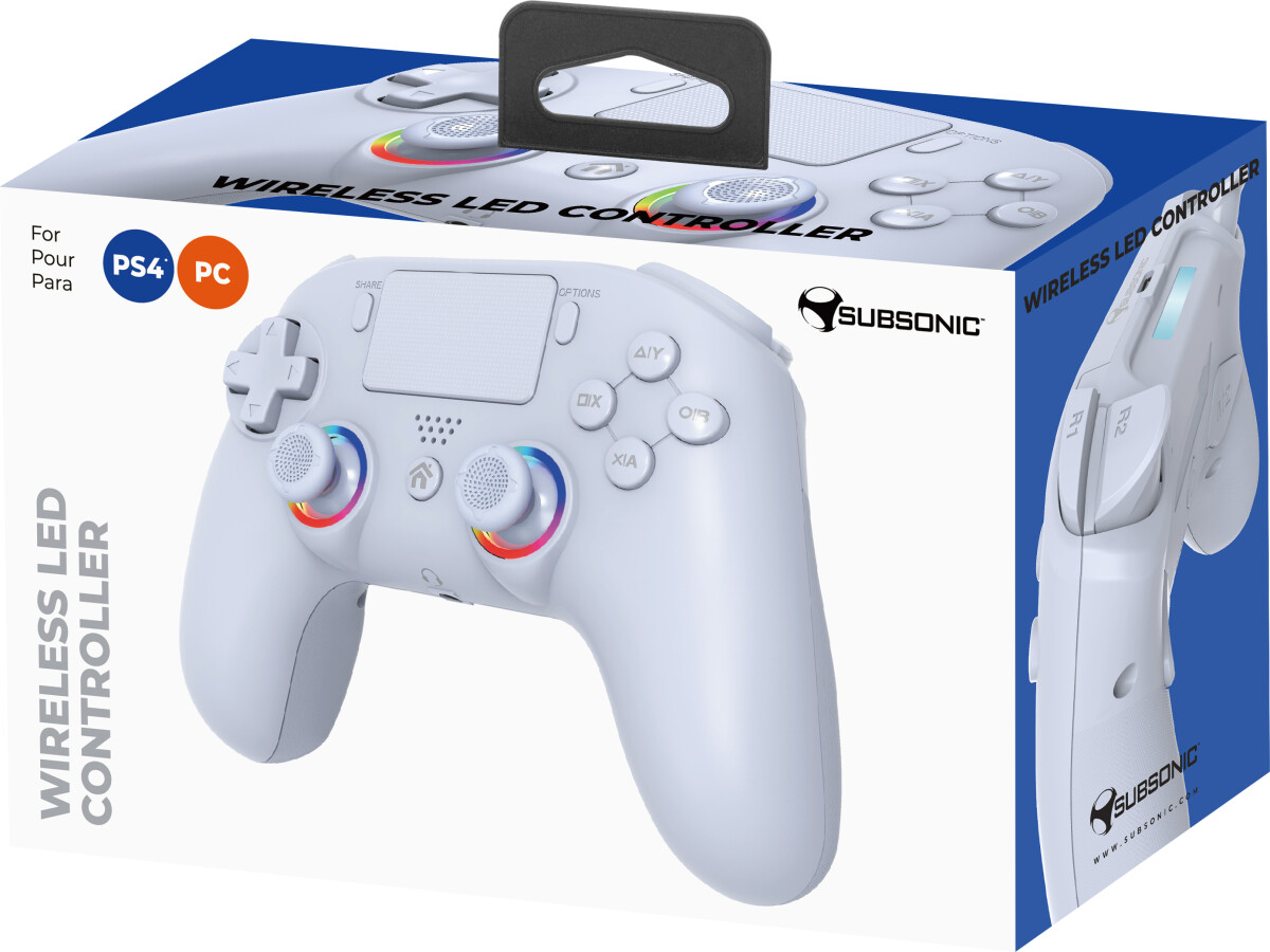 Subsonic Wireless Led Controller Ps4 White - Ps4Pc