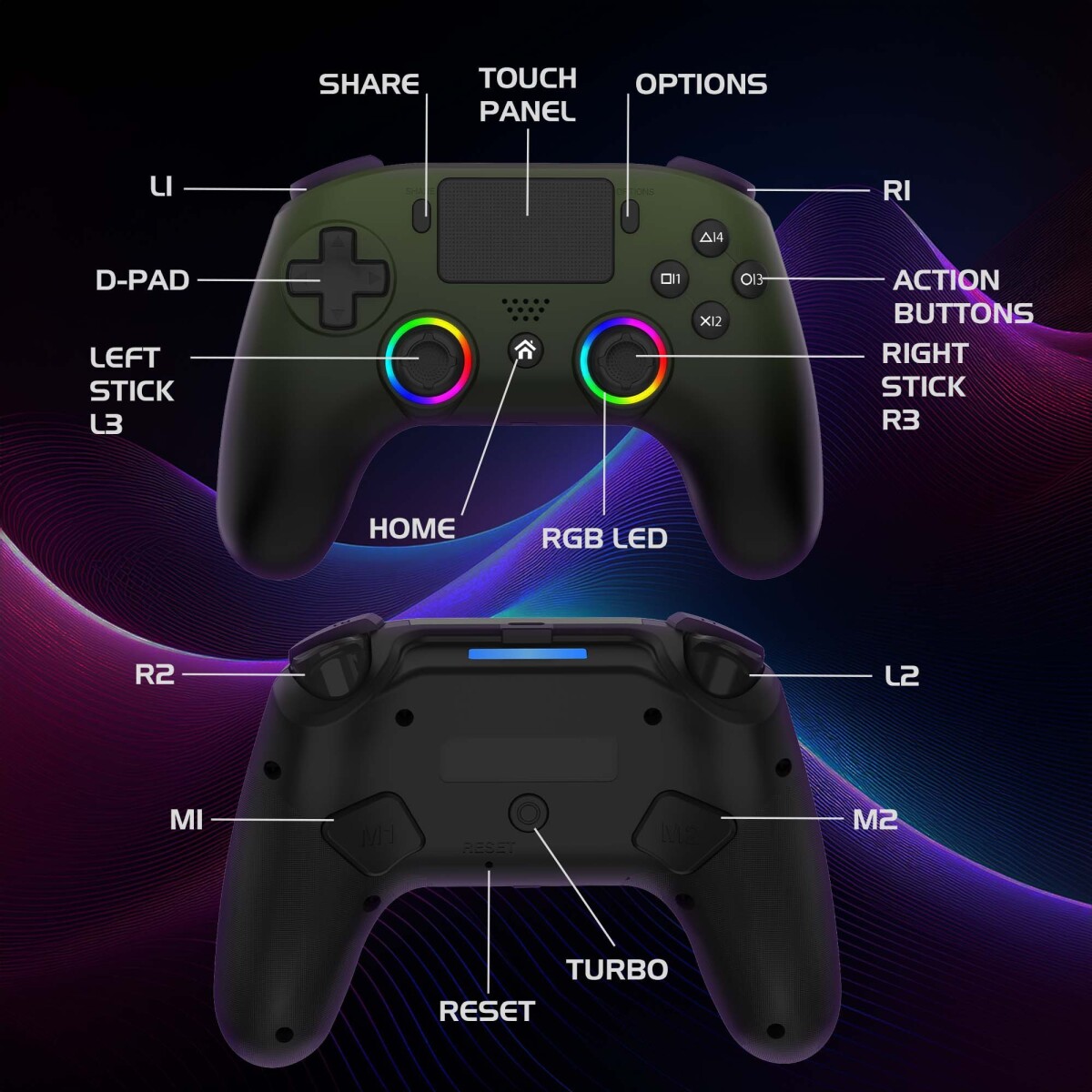 Subsonic - Wireless Led Controller - Ps5 Green