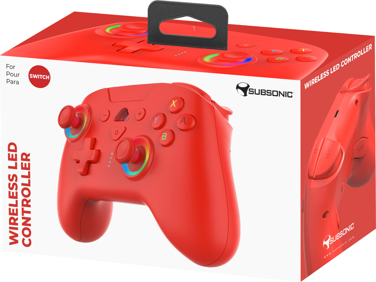 Subsonic Wireless Led Controller Red - Nintendo Switch