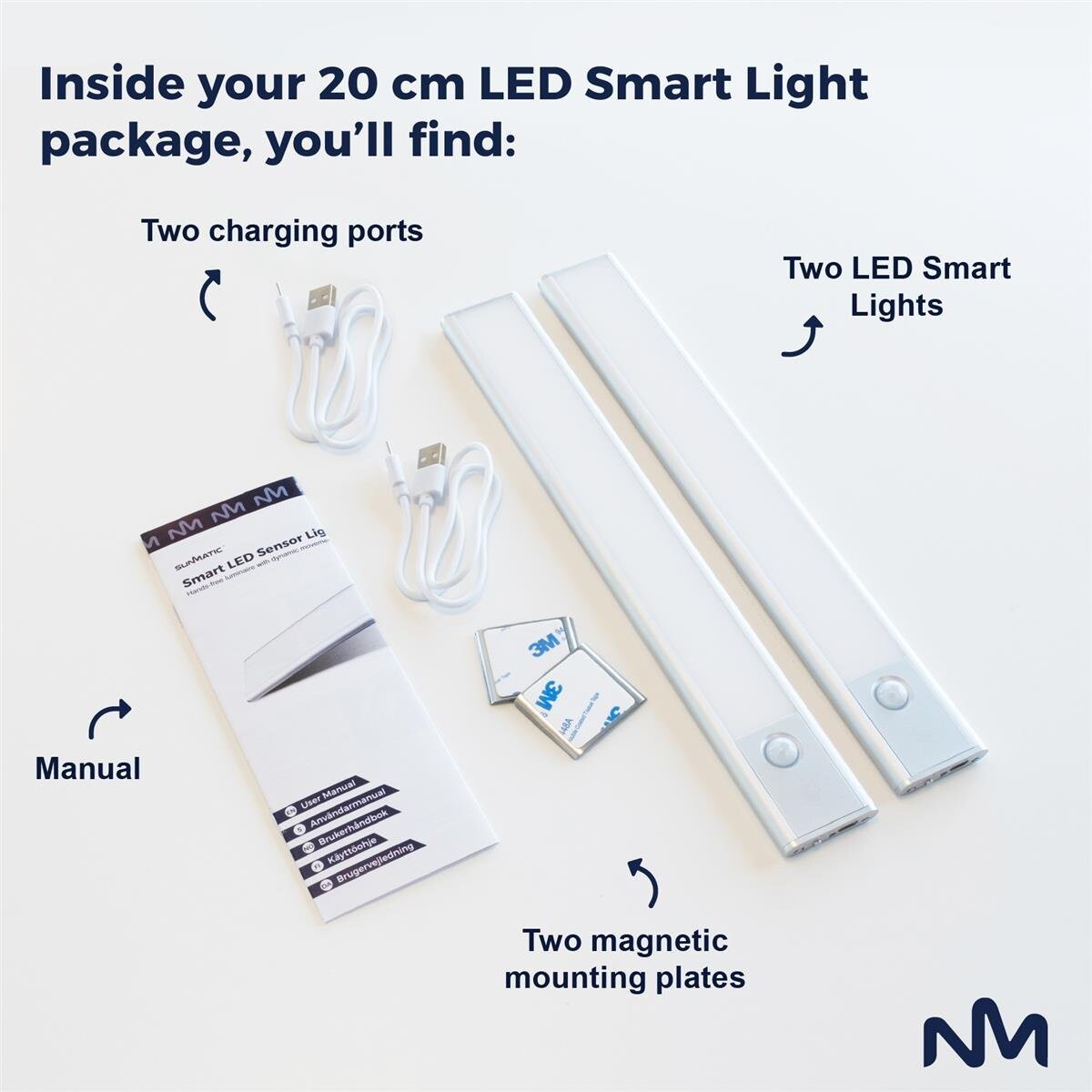 Sunmatic - Led Sensor Light 20Cm 2-Pack