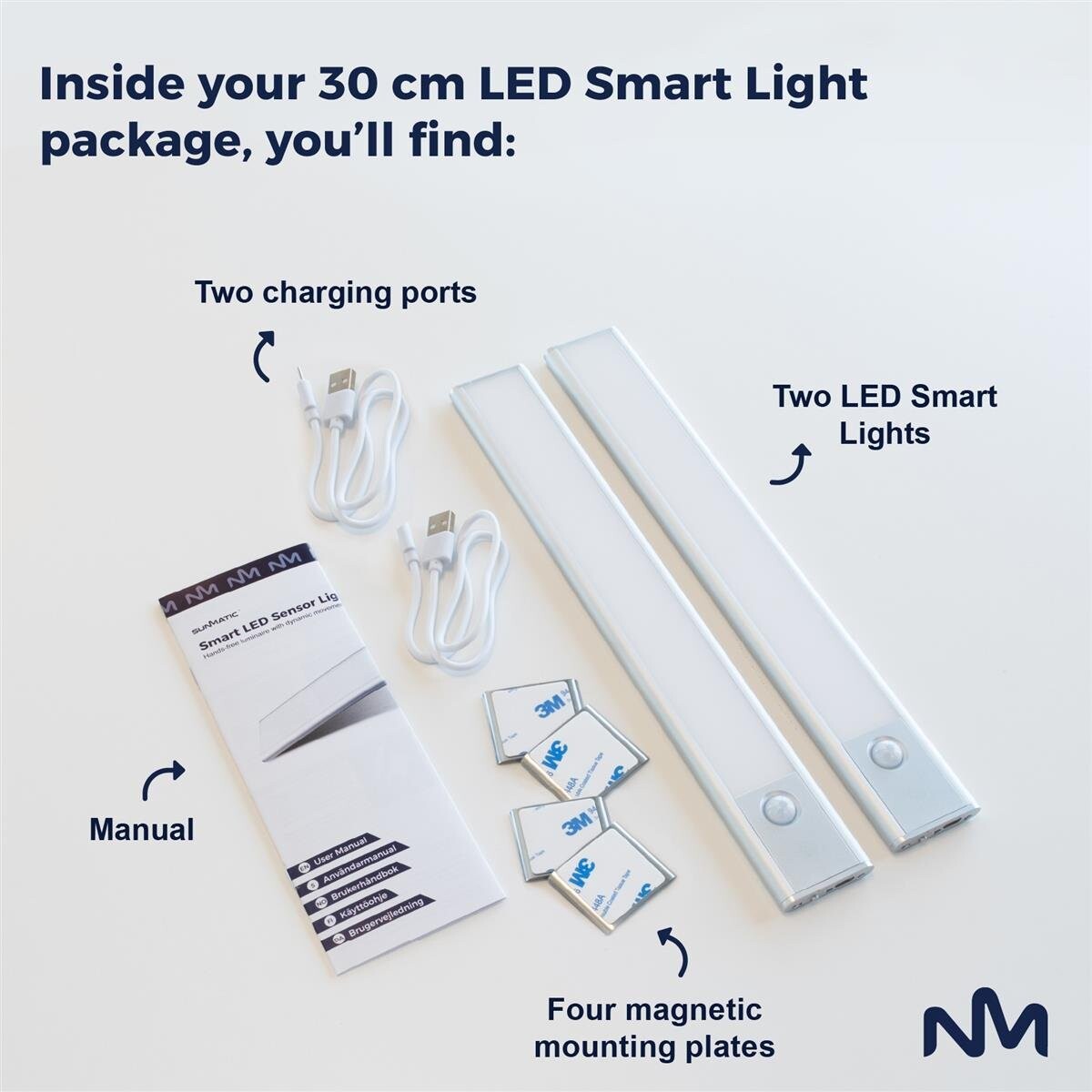 Sunmatic - Led Sensor Light 30Cm 2-Pack