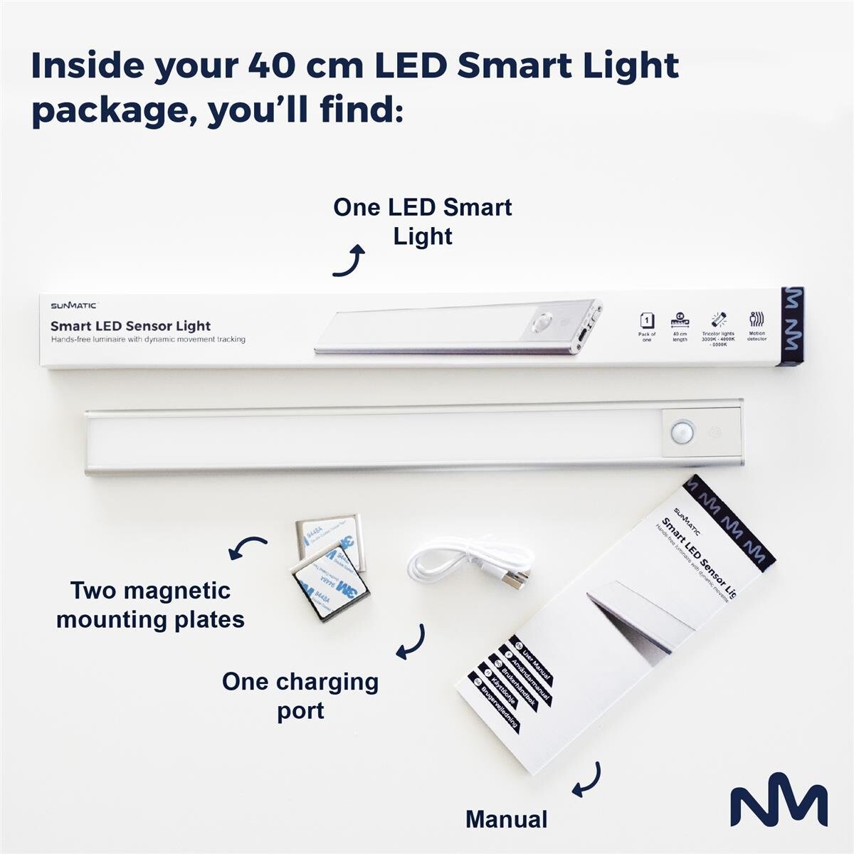 Sunmatic - Led Sensor Light 40Cm 1-Pack
