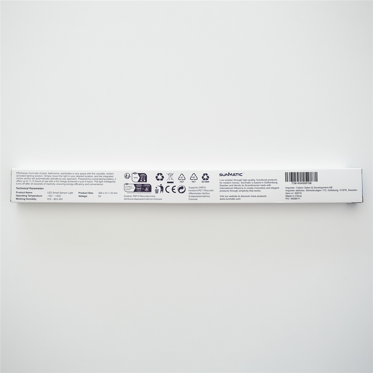 Sunmatic - Led Sensor Light 40Cm 1-Pack