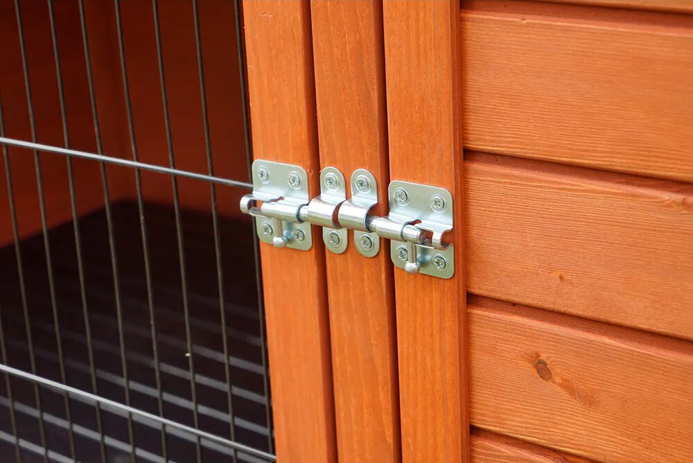 Sunnypet - Udendørs Bur Til Kanin Med Græsnings Areal Og Etage Med Rampe