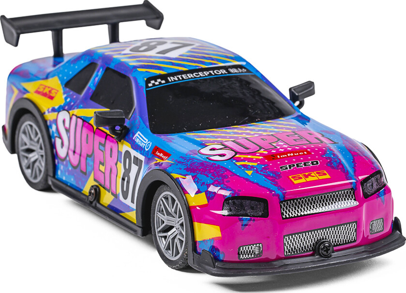 Tec-Toy - Super 87 - Rc Fjernstyret Bil Med Lys - 15 Kmt - Multifarvet
