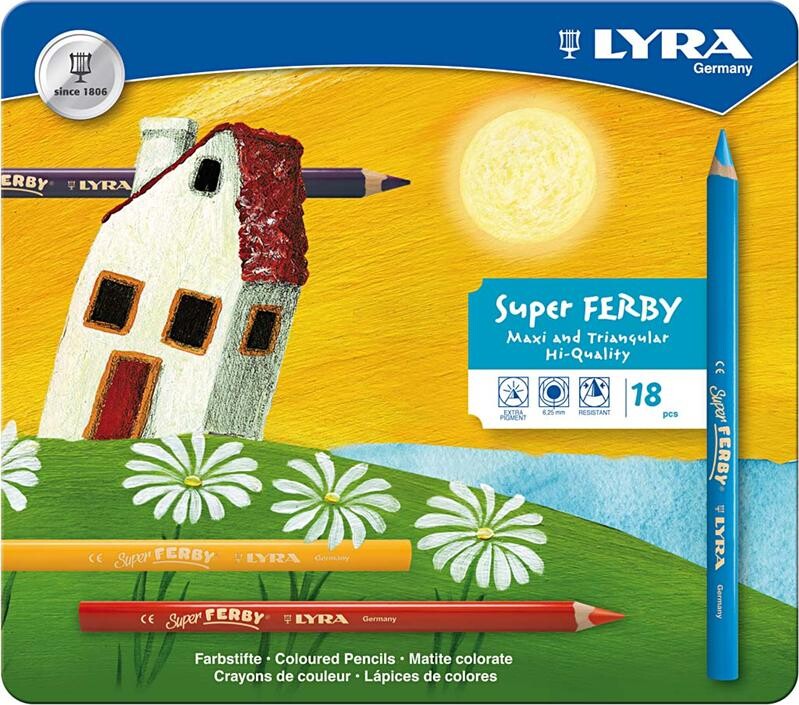 Super Ferby - Farveblyanter - 18 Cm 6 25 Mm - Flere Farver - 18 Stk