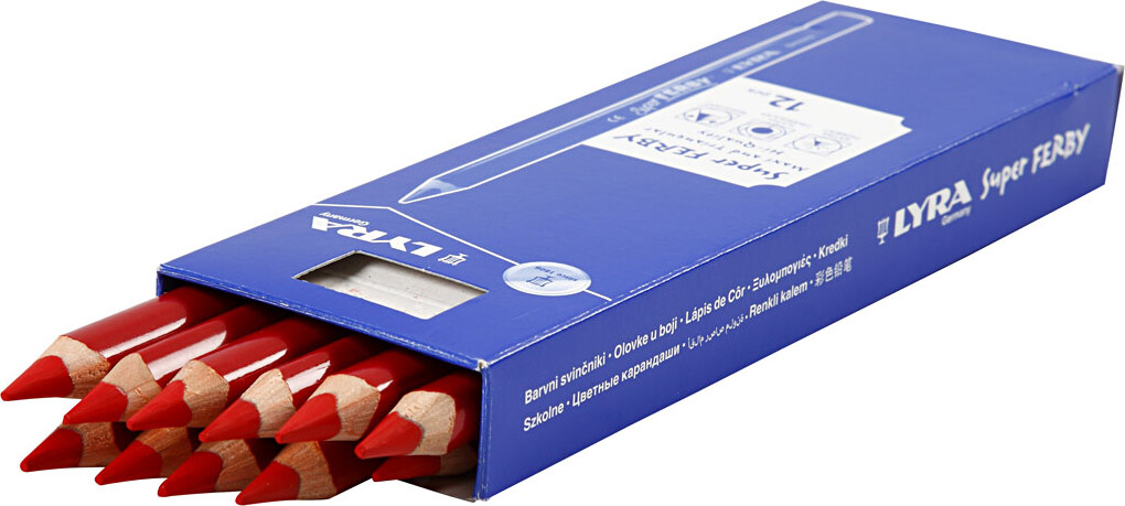 Lyra - Super Ferby Farveblyanter - Rød - 12 Stk