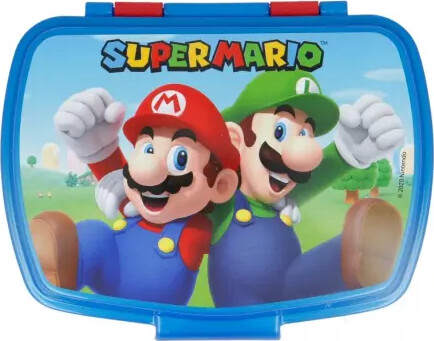 Super Mario - Madkasse Til Børn - Rød Blå