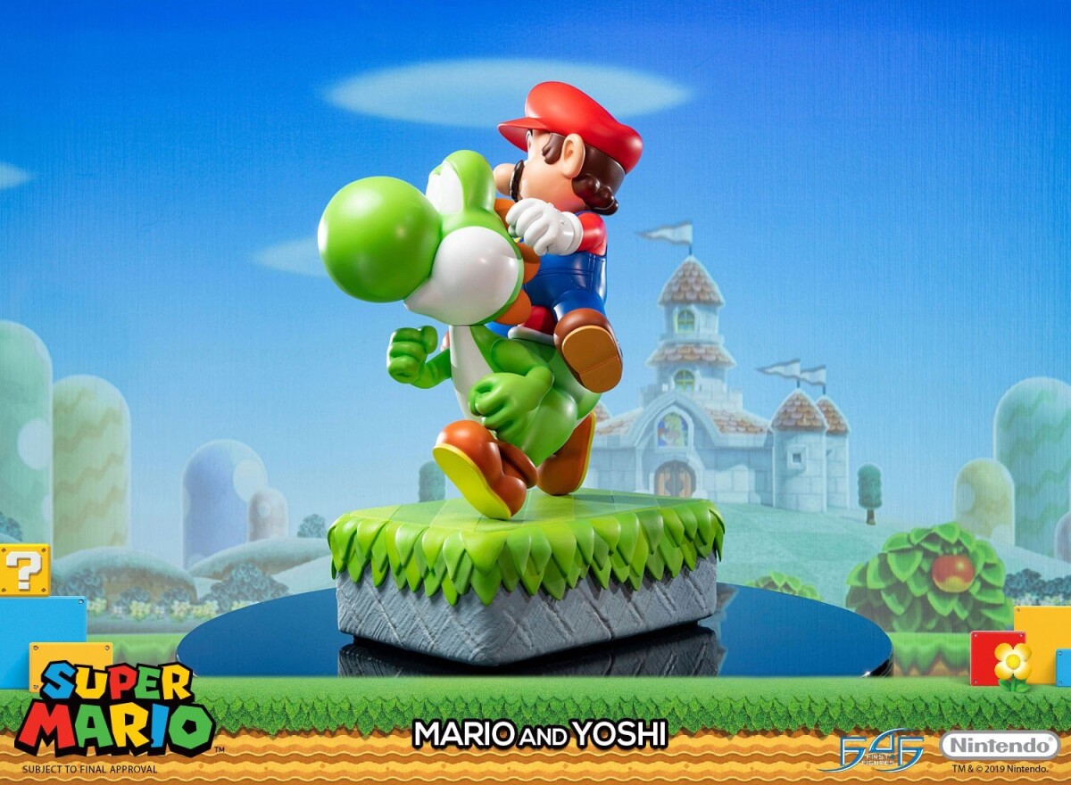 Super Mario Statue Figur - Mario Og Yoshi