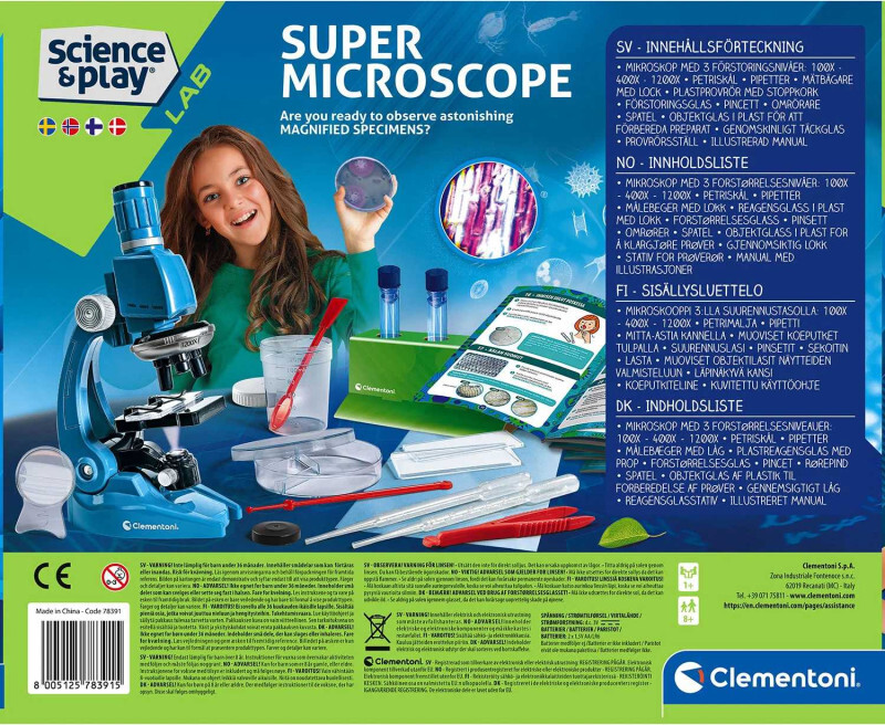 Mikroskop Til Børn - 1200X - Clementoni Science And Play Lab