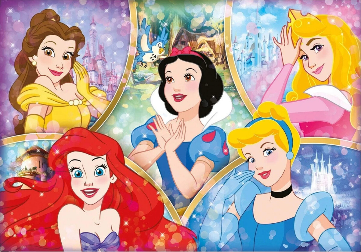 Disney Princess Puslespil - Super Color - 180 Brikker