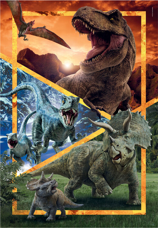 Clementoni Puslespil - Jurassic World - Super Color - 104 Brikker