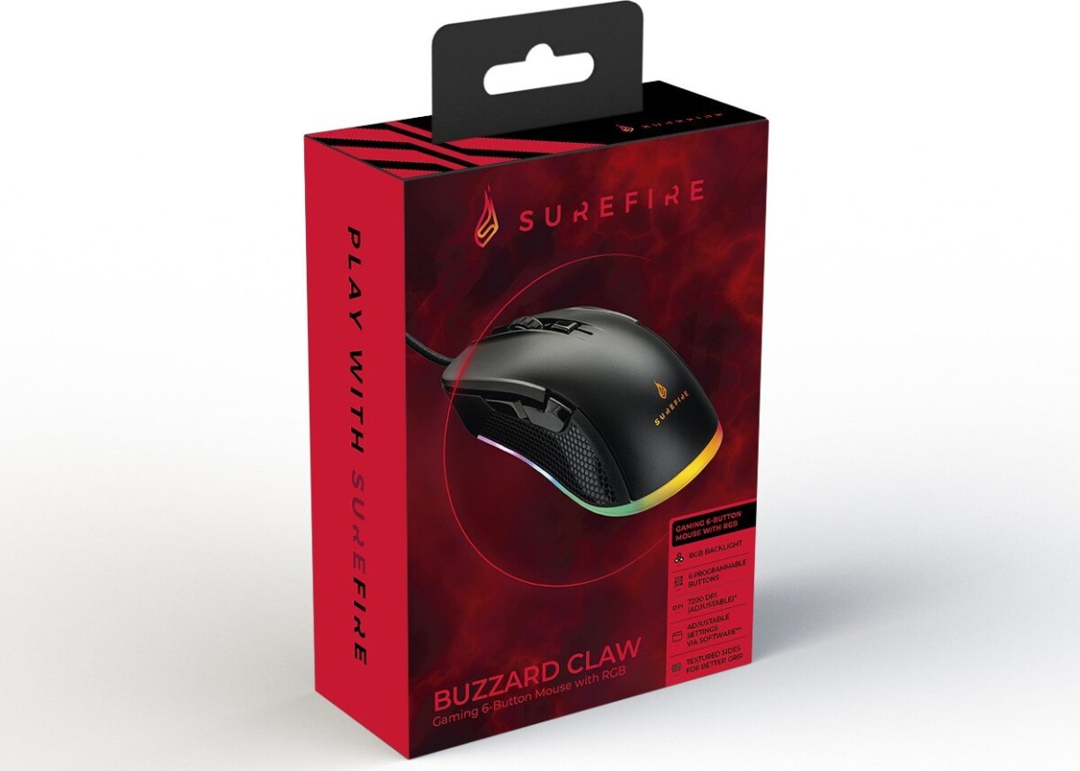 Surefire - Buzzard Claw Gaming 6-Button Mouse With Rgb