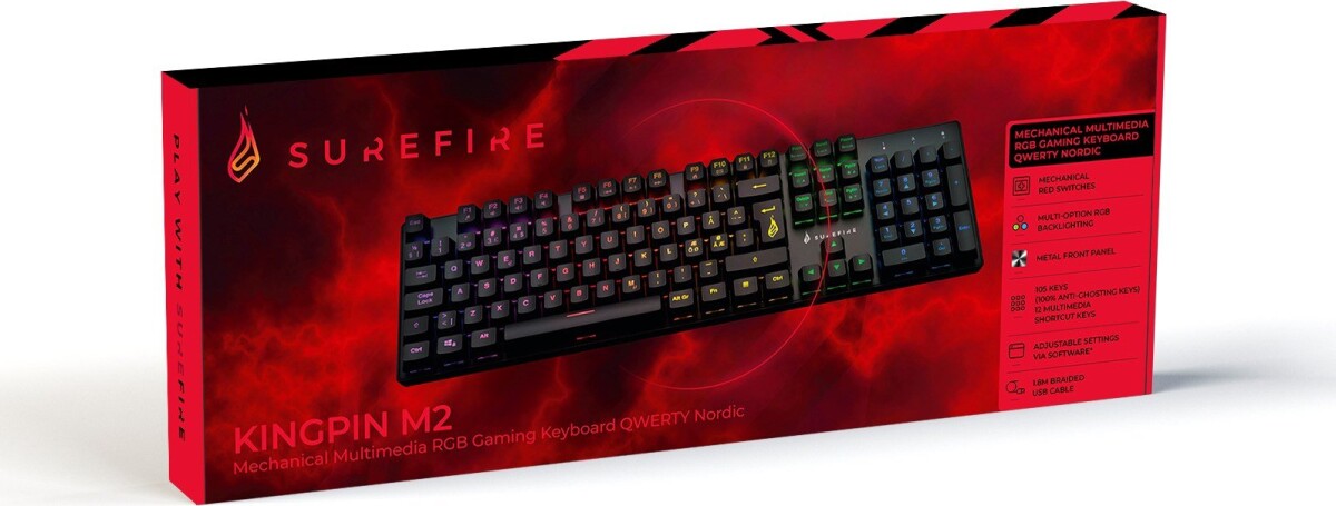 Surefire - Kingpin M2 Mech Gaming Rgb Keyboard Qwerty Nordic