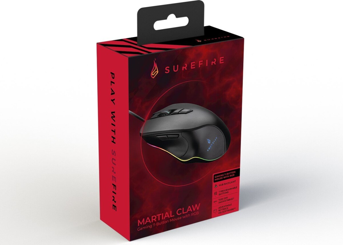 Surefire - Martial Claw Gaming 7-Button Mouse With Rgb