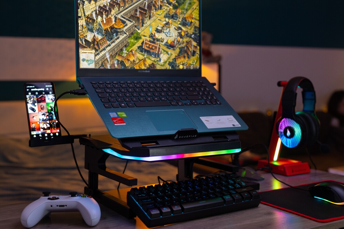 Surefire - Portus X2 Multi-Function Foldable Stand With Rgb