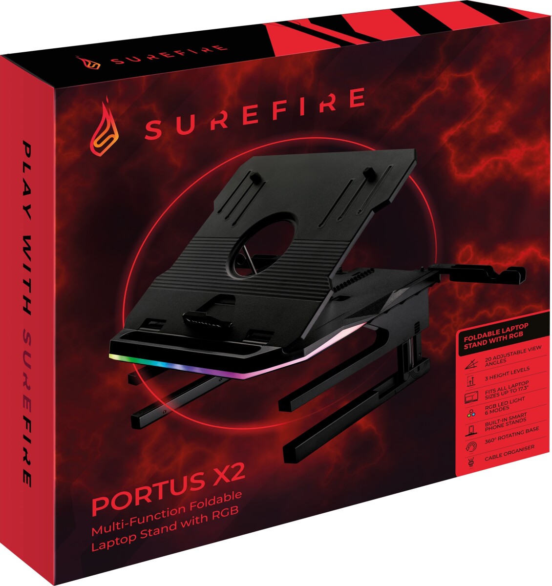 Surefire - Portus X2 Multi-Function Foldable Stand With Rgb