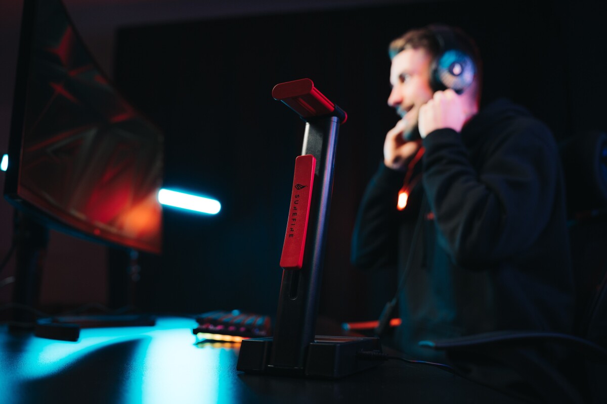 Surefire - Vinson N2 Dual Gaming Rgb Mf Headset Stand Black